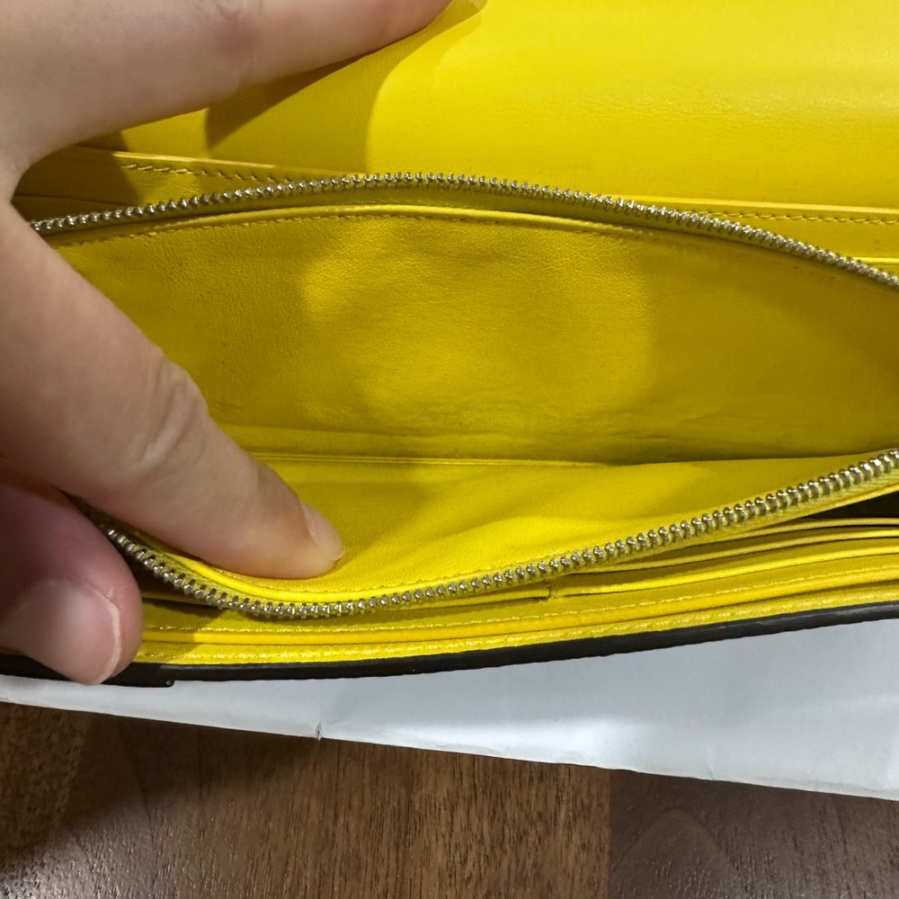 Celine Pebbled Leather Fold Wallet in Taupe Gray - Picture 10 of 12